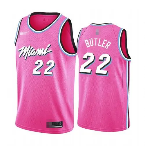 

2020 FINALS black white red stitched 22 Jimmy Butler JB basketball jerseys pink MIAMI city heat city edition basketball jerseys