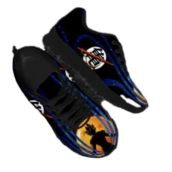 

New Fashion Casual Sneakers Shoes Men Cartoon Anime Printing Mesh Breathable Flat Comfortable Lace Up Walking Lightweight shoes