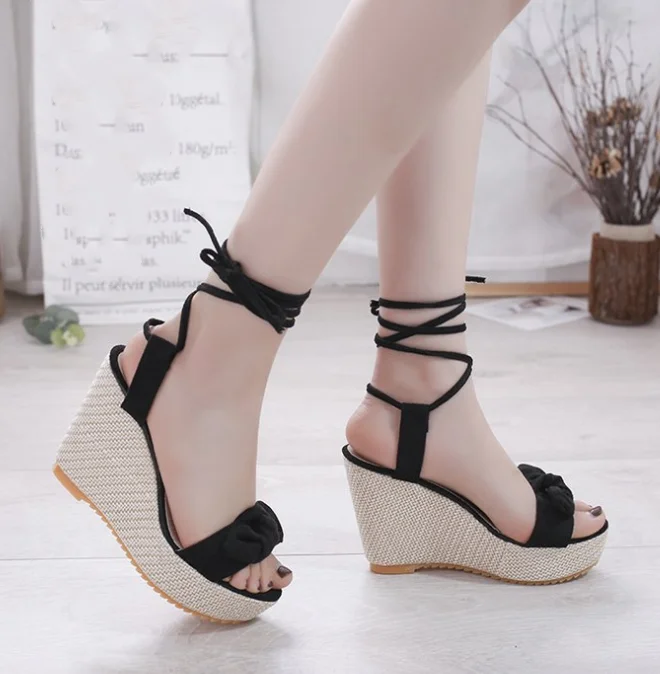 

cy11317a 2018 latest ladies Bohemian sandal summer fashion design wedge heel lady sandals, Many
