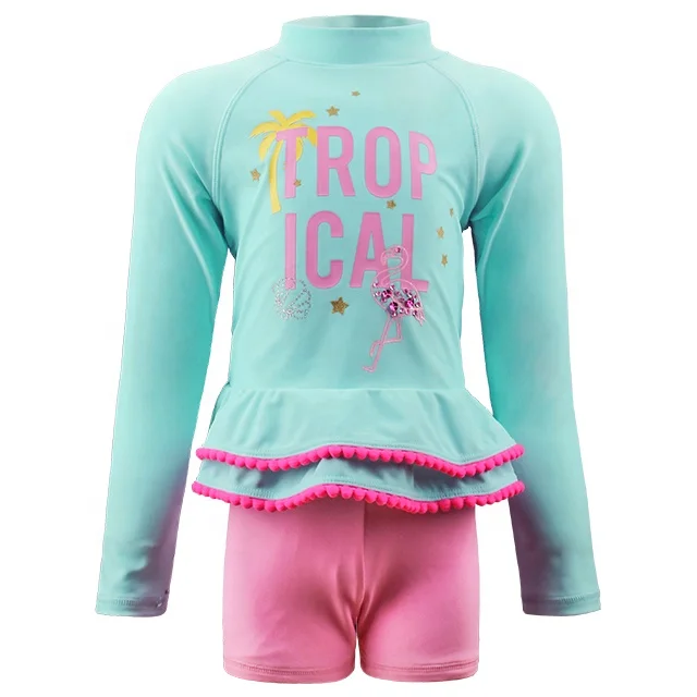 

Julysand NEW Light Blue Cover Up Long Sleeve Pretty Girls Children Swimwear, Customized color