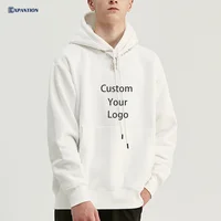 

EXP Drop Ship Print Your Own Logo Design Sweatshirt Hip Hop Oversized Men Fleece Custom Embroidery White Blank Plain Hoodie