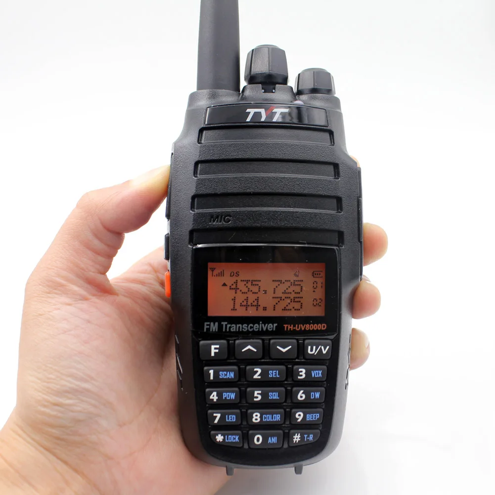 

TYT TH-UV8000D Walkie Talkie 10W Dual band VHF 136-174MHz UHF 400-520MHz Handheld Ham Radio FM Transceiver Two Way Radio, Black walkie talkie