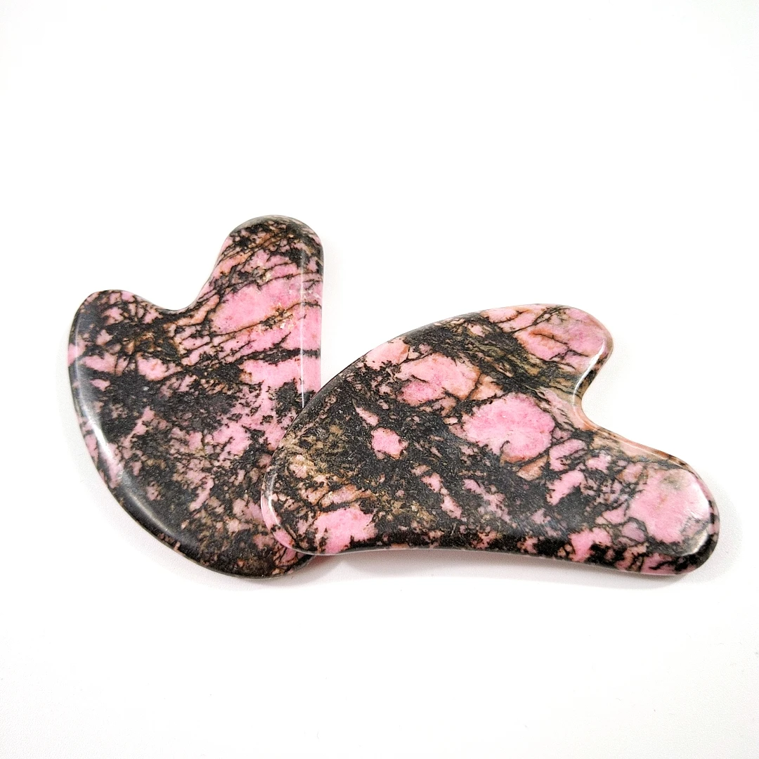 

Welcomed style rhodonite jasper gua sha board custom massager