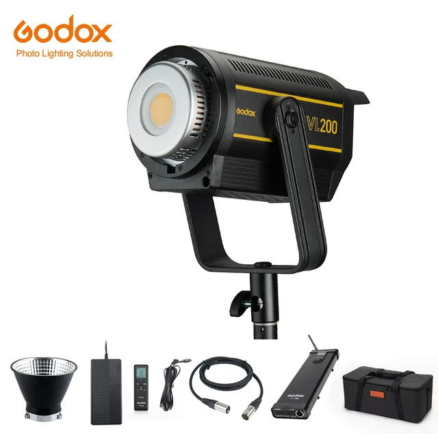 

New Godox VL200 K1 200W 5600K White Version LED Video Light Continuous Output Bowens Mount Studio Light App for photography