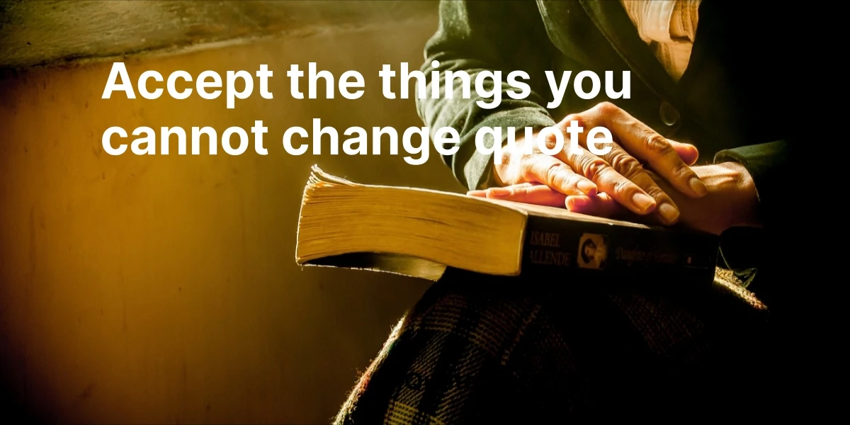 accept the things you cannot change quote