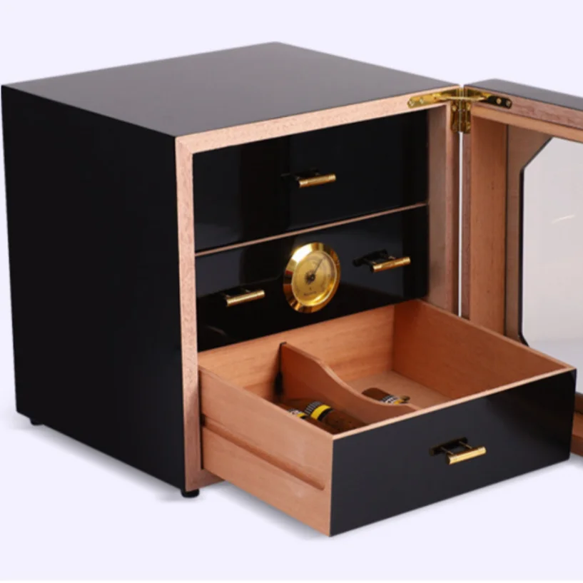 

New Design Professional Custom Logo Solid Wood Mdf Luxury Storage Packaging Cigar Box, Customizable, see color palatte below