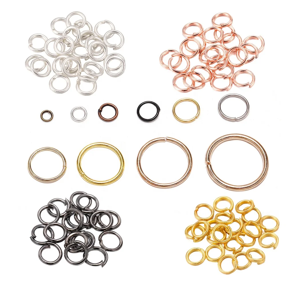

200pcs/lot 3-20mm Jump Rings Silver Split Rings Connectors For Diy Jewelry Finding Making Accessories Wholesale Supplies, Gold/silver/rhodium/gunblack/black/rose gold