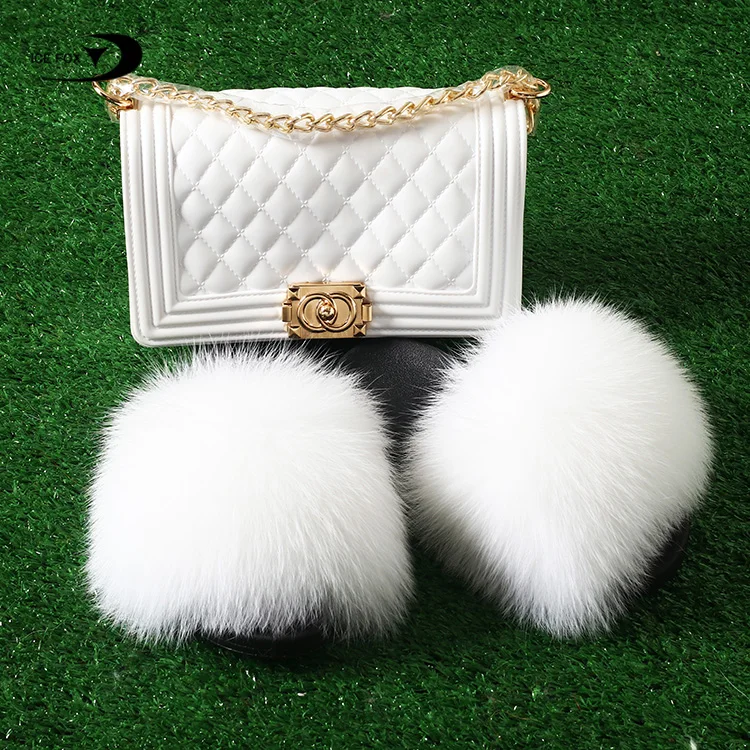 

Fur Slides Handbag Sets Matching Purse And Fur Slides With Purse Set, Customizable