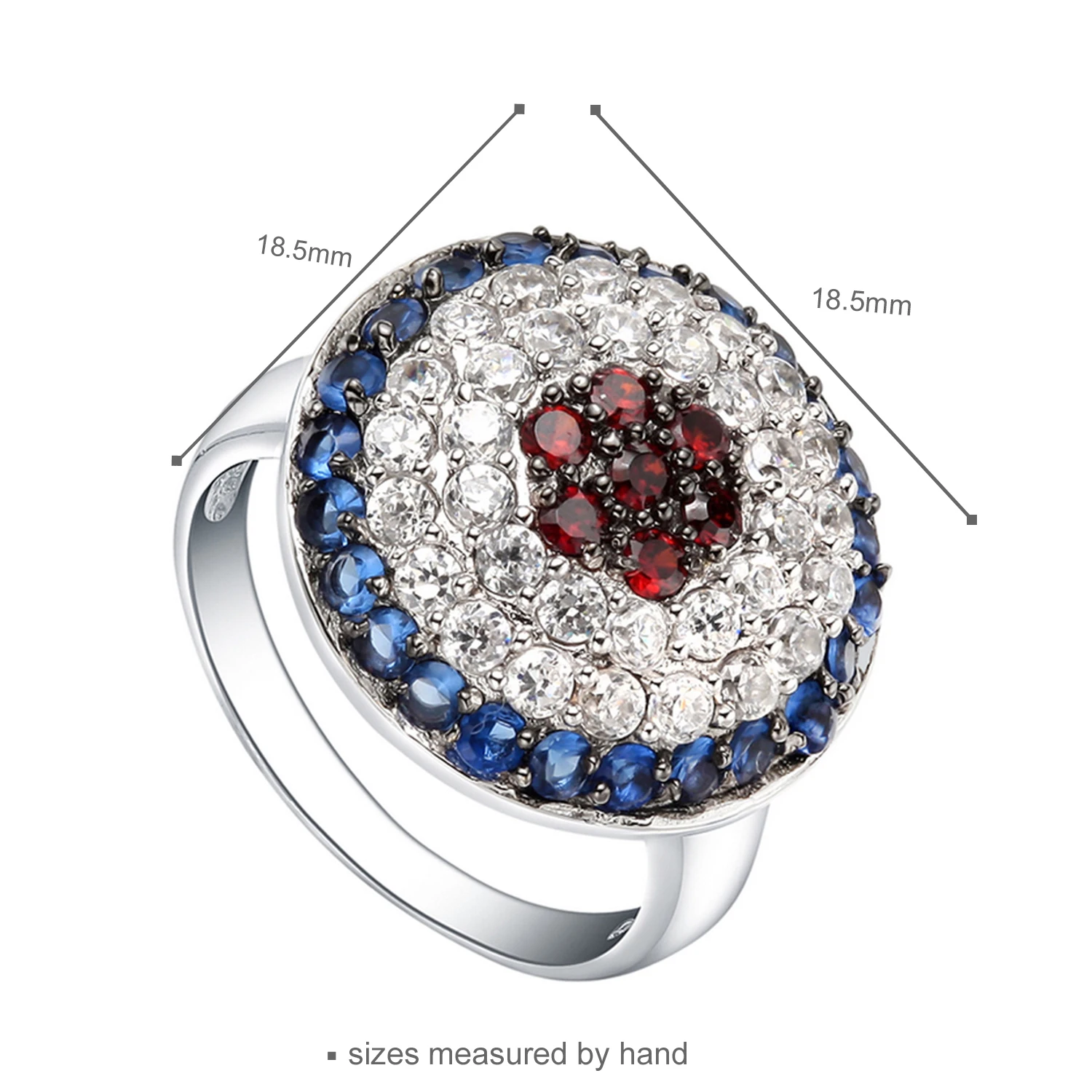 925 Sterling Silver Rings Rainbow Cubic Zirconia Party Engagement Ring(图2)