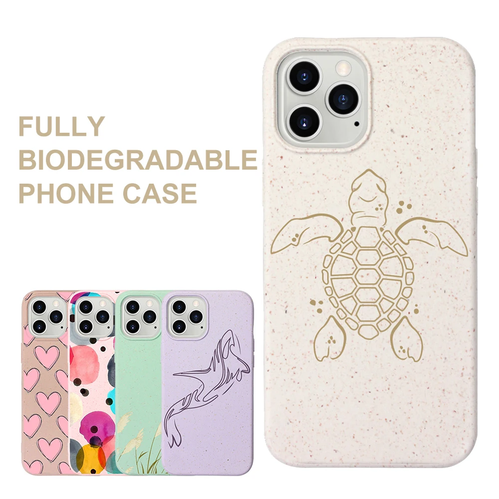 

100% Eco-Friendly Shockproof Biodegradable Back Cover For iPhone 11 Xs Xr Custom Design Recycled Mobile Phone Case For iPhone 12
