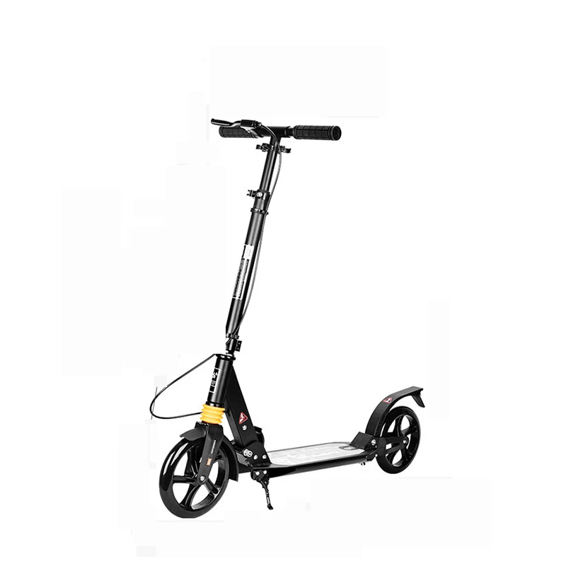 

Foldable adult two-wheeled scooter Dual shock absorber city scooter, Black,white