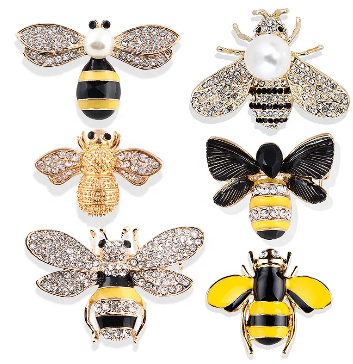 

Multi style Enamel Crystal Rhinestone Insect Honey Bee Brooches Woman Jewelry Brooch Pins for Accessories