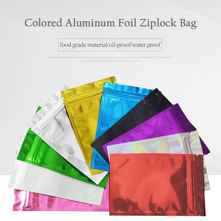 Black Red White Dumb Bright Color Aluminum Foil Flat Tea Bag Facial Mask Food Packaging Bag