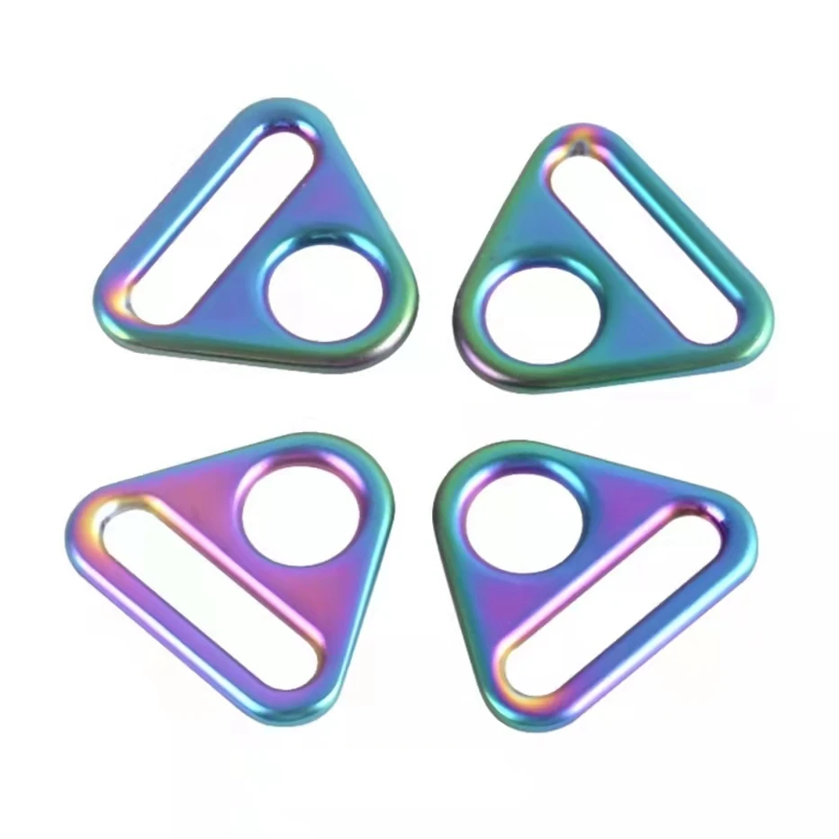 

Various Size Bag Strap Handbag Triangle Shape Metal Zinc Alloy Triangle For Bag Parts, Nickle/rainbow