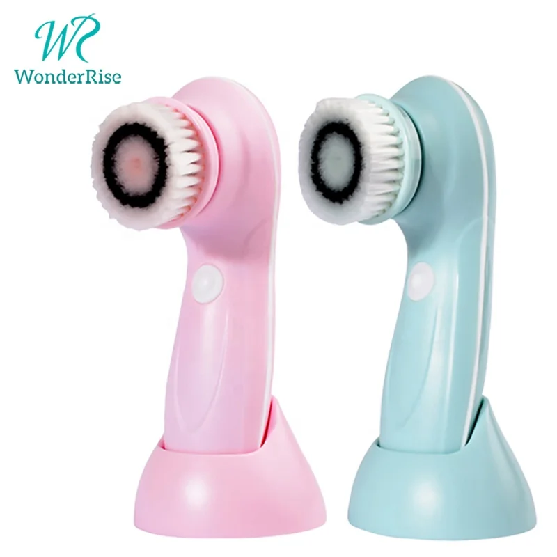 

3 in 1 Electric Rotating Facial Spin Brush Waterproof Face Exfoliating Brush Facial Cleansing Brush, Pink, blue