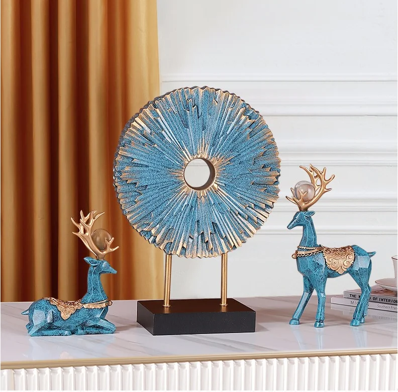 

Nordic creative crystal ball with deer resin sculpture for home decor other hotel, Picture