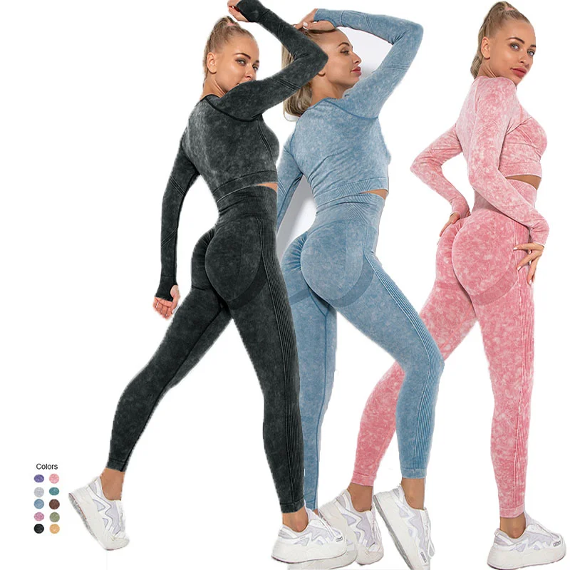 

Conjunto de Yoga Custom Quick Dry High Waist Workout Yoga Sets Women Jogging Gym Wear Wear 2 Piece Fitness Sets Para Mujer