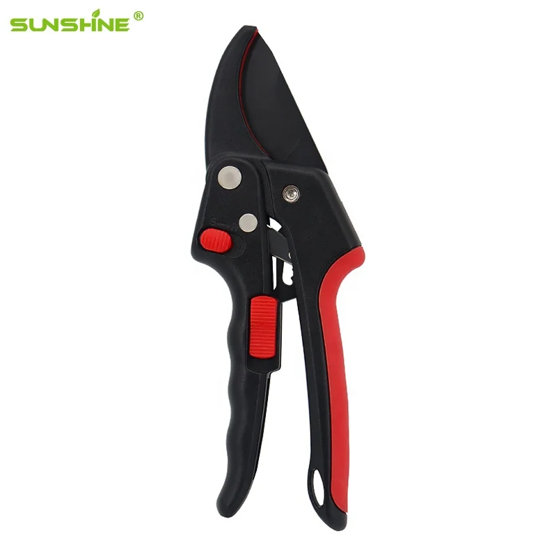 

Anvil Groove Design Sharp 8-inch Garden Hand Pruners Easy Ratcheting Action Garden Pruning Shears