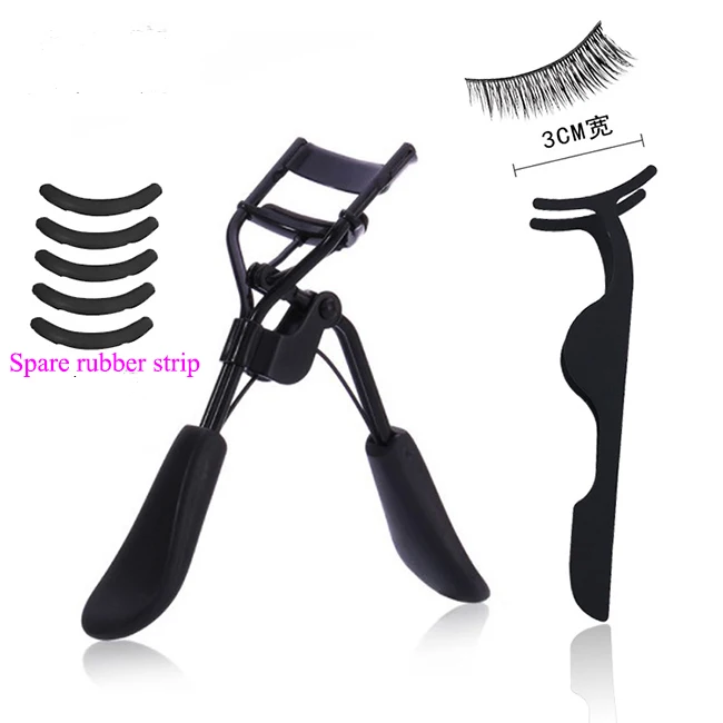 

matt black Makeup Eyelash Curler Beauty Tools Lady Women Lash Nature Curl Style Cute Eyelash Handle Curl mini eyelash curler, Matt black or sliver