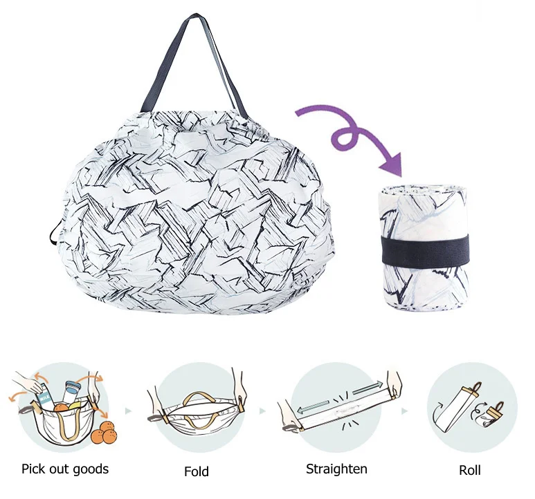

Nylon trolley foldable designer bags handbag ladies nylon organiser pouch hand bag, As show