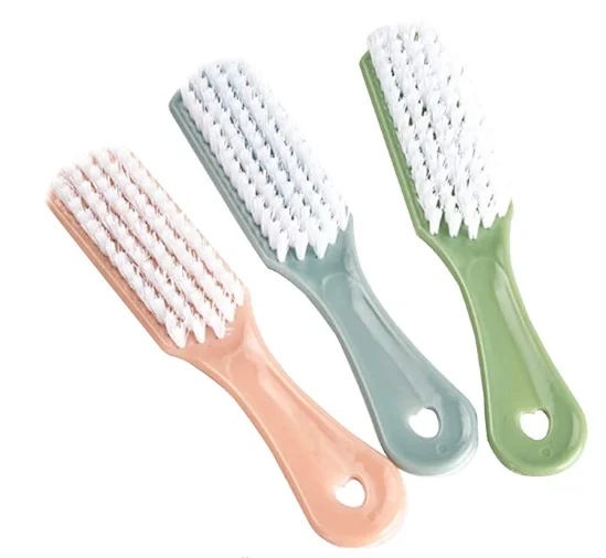 

Handle Grip Nail Brush Fingernail Scrub Cleaning Brushes Clothes Shoes Scrubbing Brushes Home Laundry Cleaning Tool, White green, pink