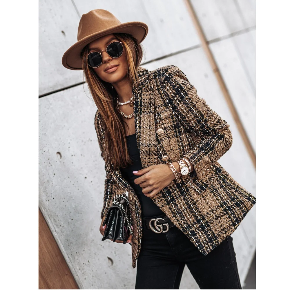 

Women Casual Suits Ladies Ofiice Wear Formal Work Coat Print Blazer Plus Size Office Wear Notched Single Button Regular Support