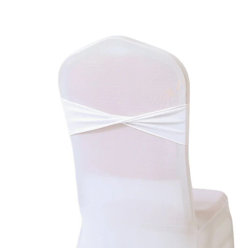 Hot Selling White and Golden Easy Decoration Chair Sashes Wholesale Banquet Chair Covers for Weddings and Parties