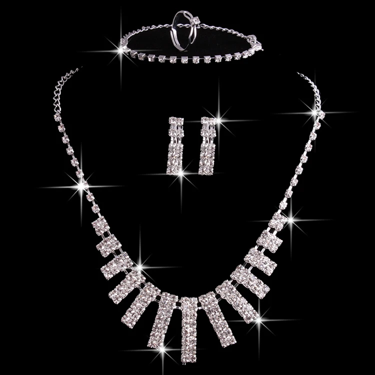 

Shining Alloy 4-Piece Suit Wedding Jewellery Jewelry Sets Wedding Bridal, Silver