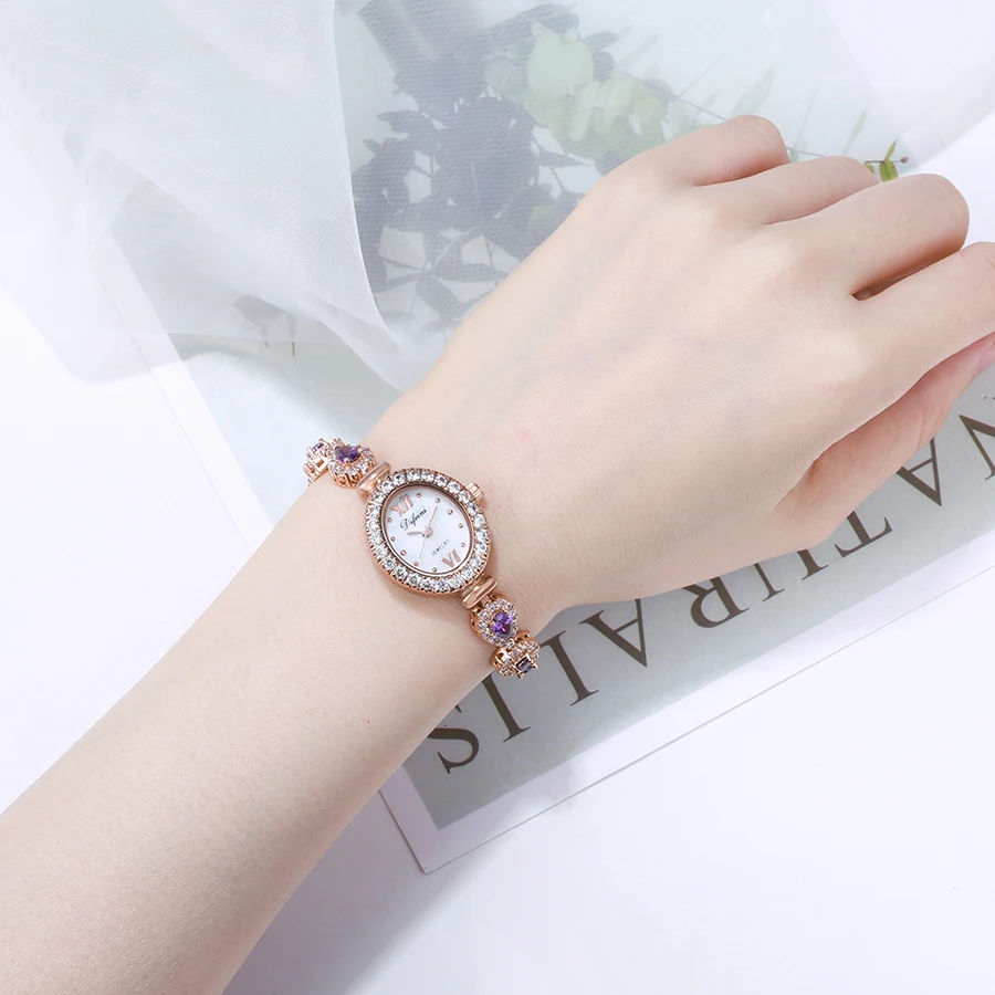 

whatch 15 xuping rose gold plated Ladies luxury elegant purple zircon watch