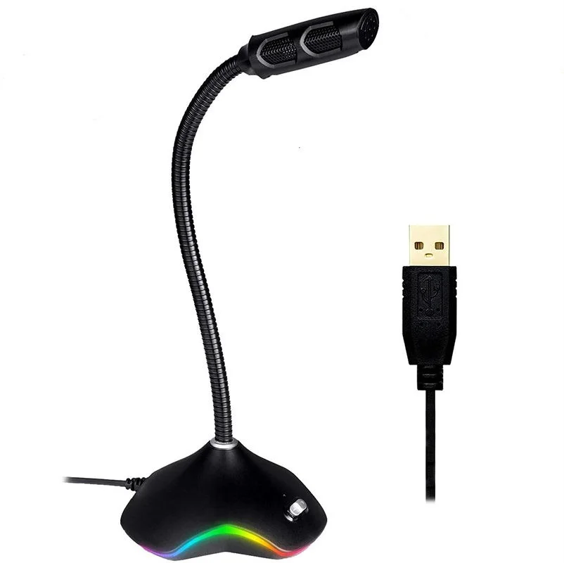 

Gaming microphone RGB 15 light mode professional hifi sound computer condenser microphone