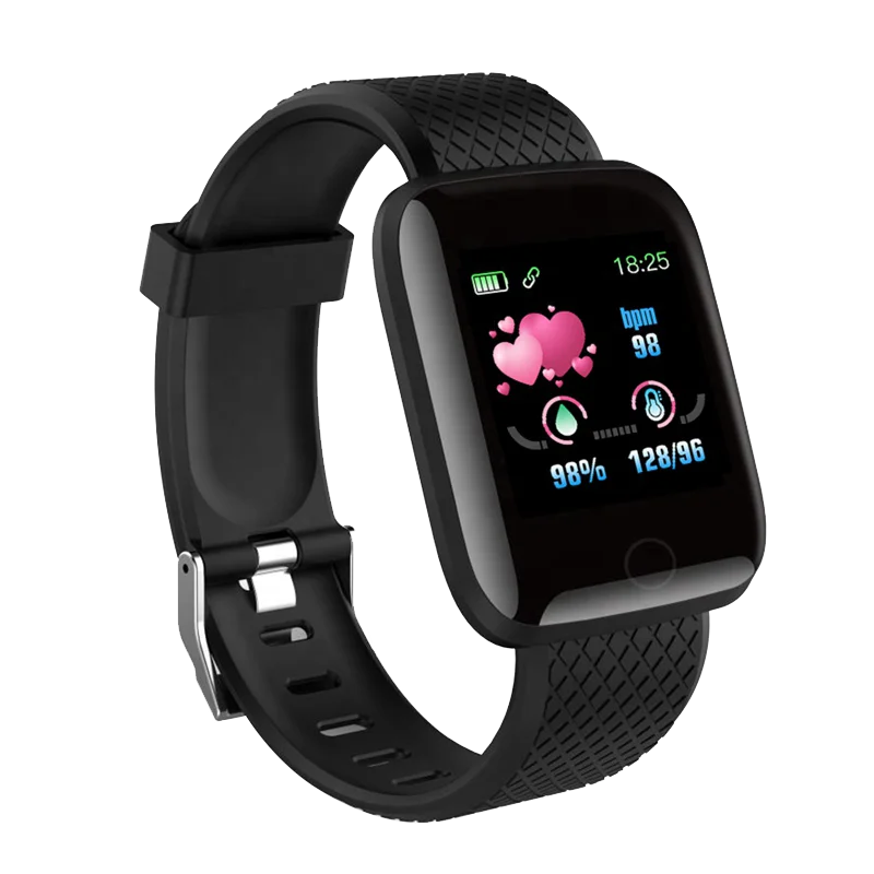 

Amazon Hot Selling Fashion Ladies Wristwatch 116plus BT4.0 Reloj Smart Band Fitness Blood Pressure Watch, Black,red,blue,purple,green