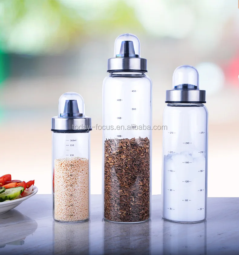 Kitchen Gadget 2024 Push Type Glass Storage Jar 170ml 300ml 500ml Buy   H6ddd675458874c66893947b013597350J 