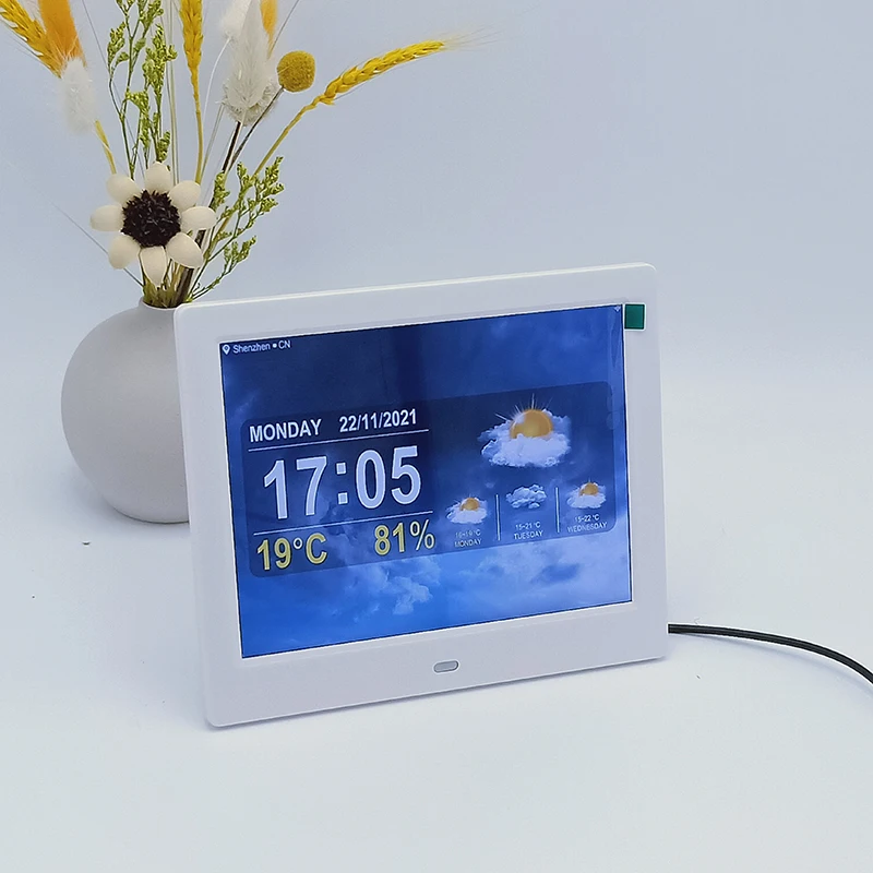 

8inch LCD Table Wifi Dementia Clock With Temperature Humidity Calendar and Weather Broadcast