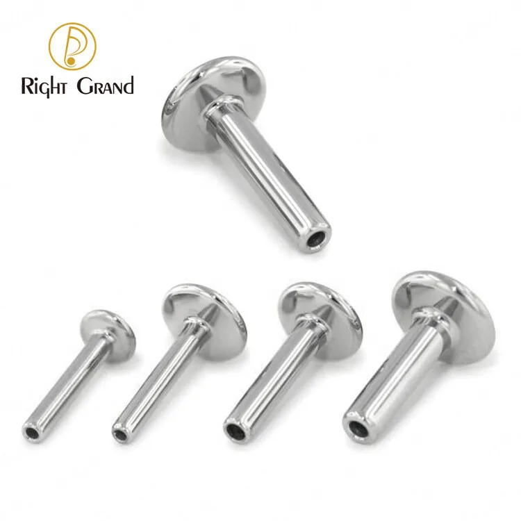 

14G 16G Titanium Piercing Jewelry Simple Basic Flat Base Internally Threaded Labret Post