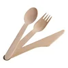 6 Inch Eco Friendly Biodegradable Compostable Disposable Wooden Cutlery Set
