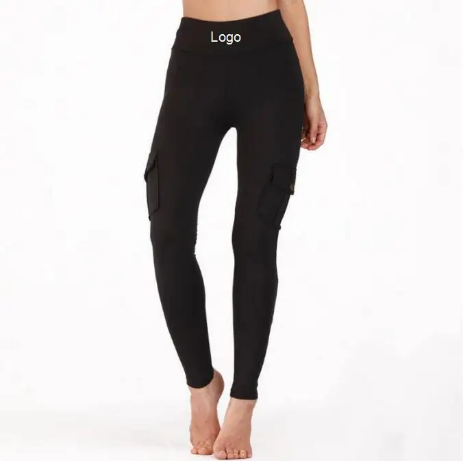 

2020 New Arrival Elastic Tight Military Style Peach Hip Lifting Raising High Waist Fast Drying Yoga Pocket Pants, As picture