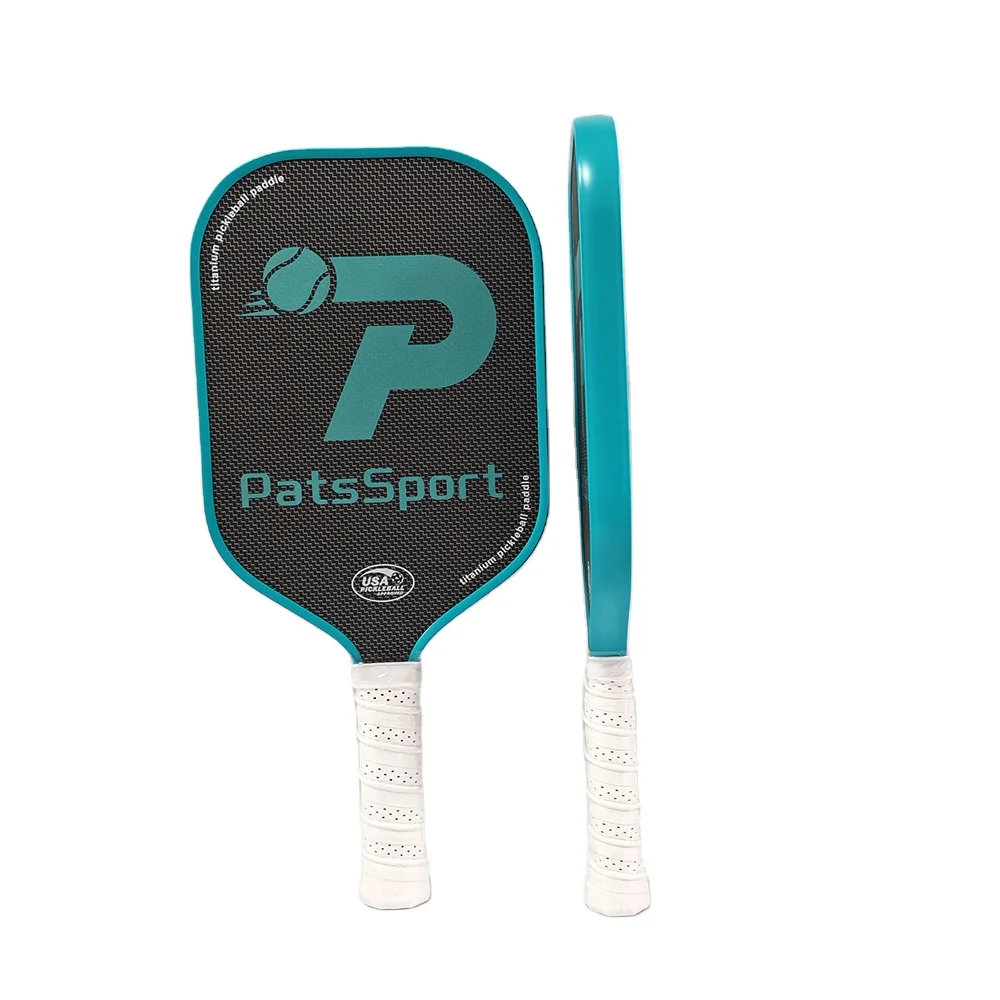 TITANIUM Material 16mm Thick Pickleball Racquet with Charged Surface Technology for Increased Power Carbon Fiber Training Paddle