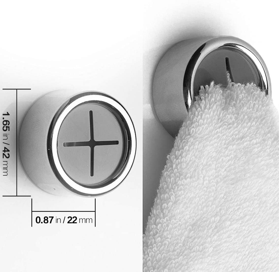 

Kitchen Towel Holder Self Adhesive Round Wall Mount Hanger Hook, Silver
