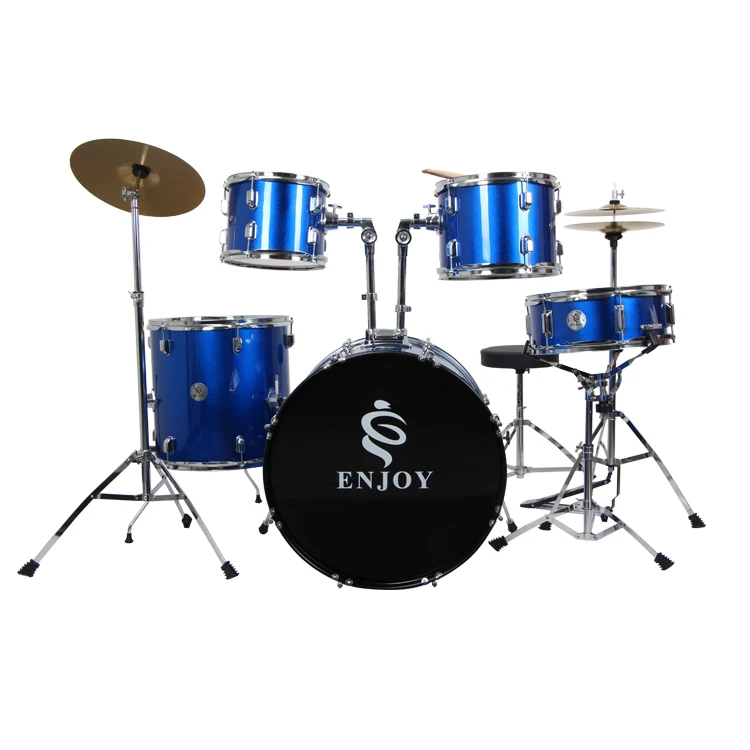 

Superior configuration quality acoustic drum kit with 5 colors, Black/white/blue/orange/dark red