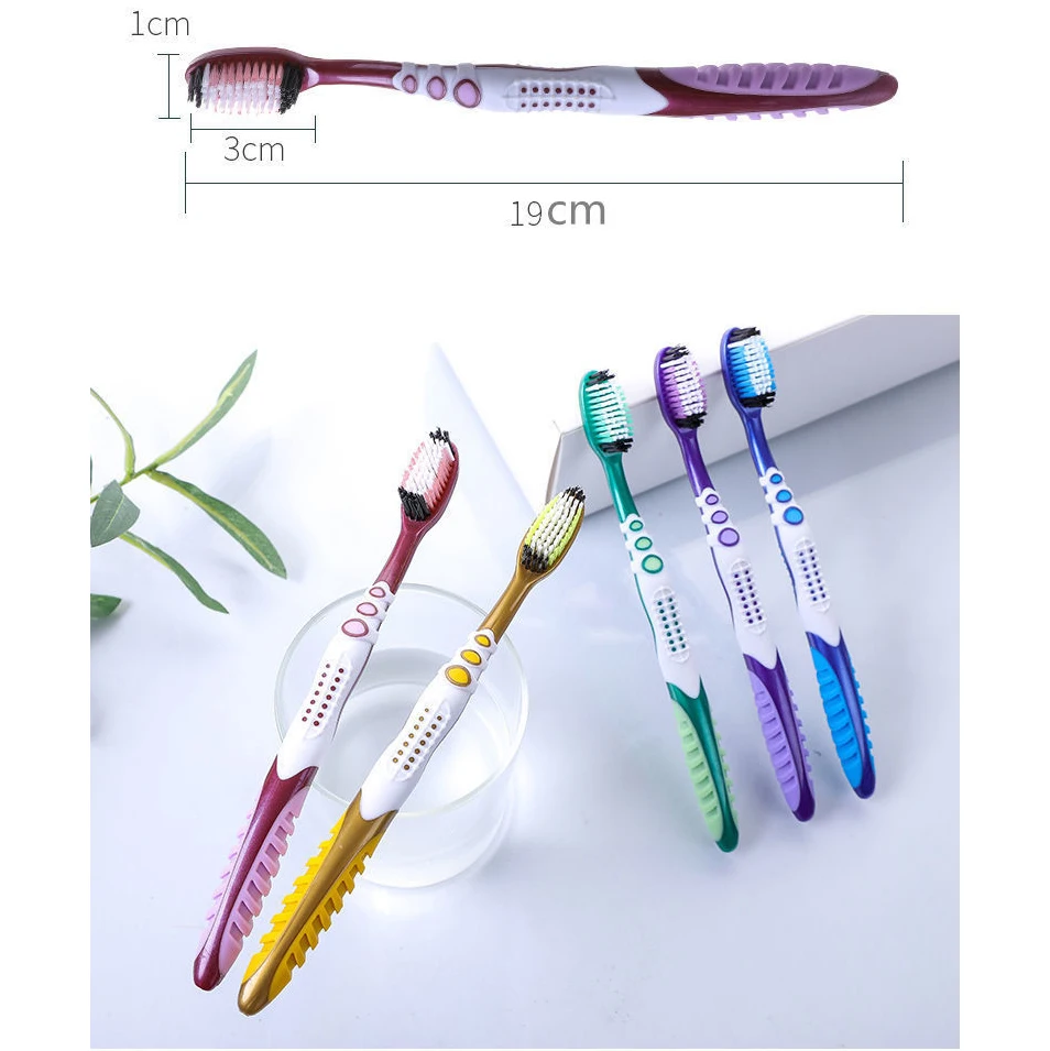 

Adults Medium Bristles Plastic Toothbrush Premium Quality Travel Toothbrush, Photo