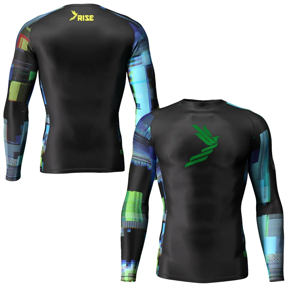 

Custom uv recycled sublimation men mma bjj rash guard, Available for all colors