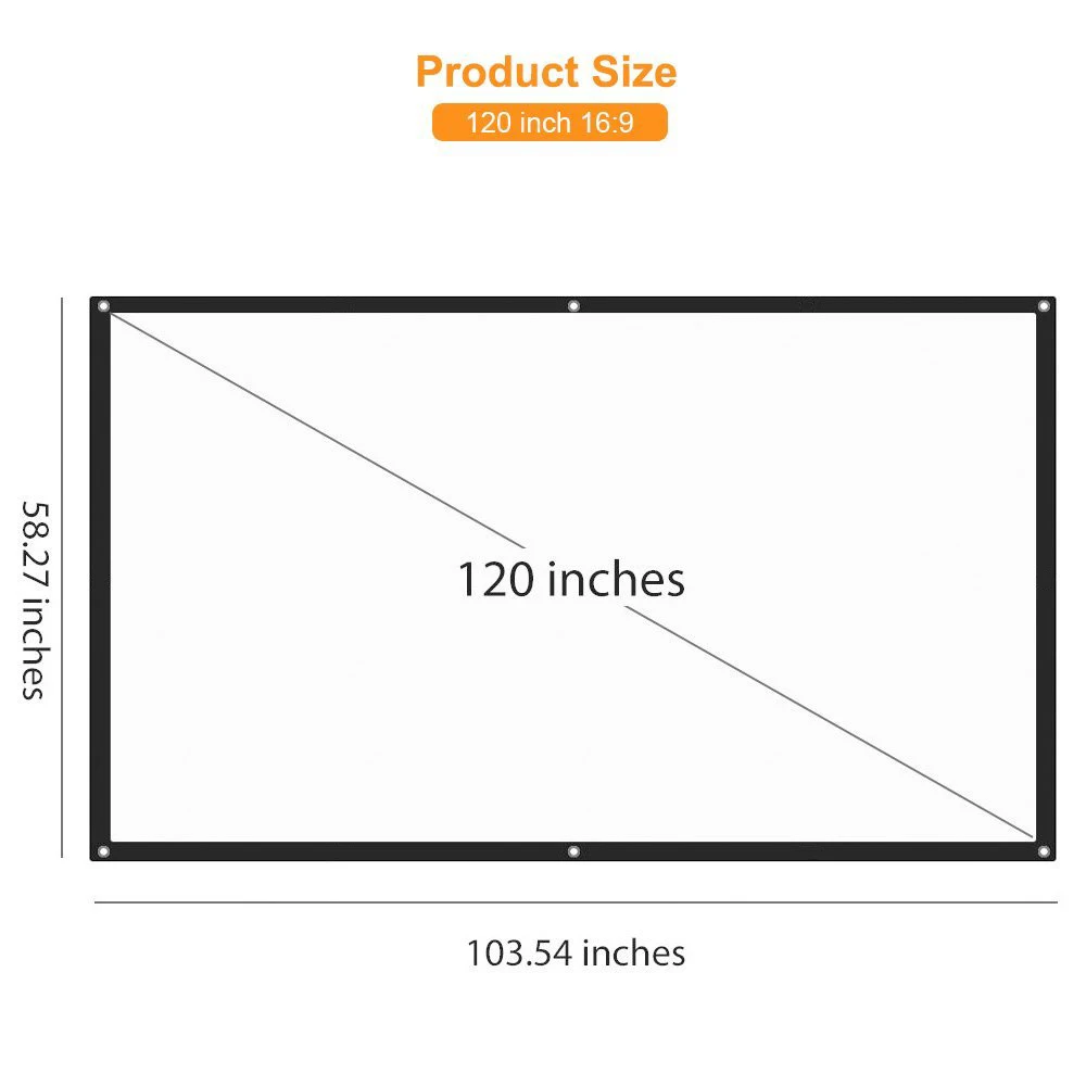 Simple Projector Screen Portable Projection Screen 72 Inch 169 Wall Ceiling Mount 3d