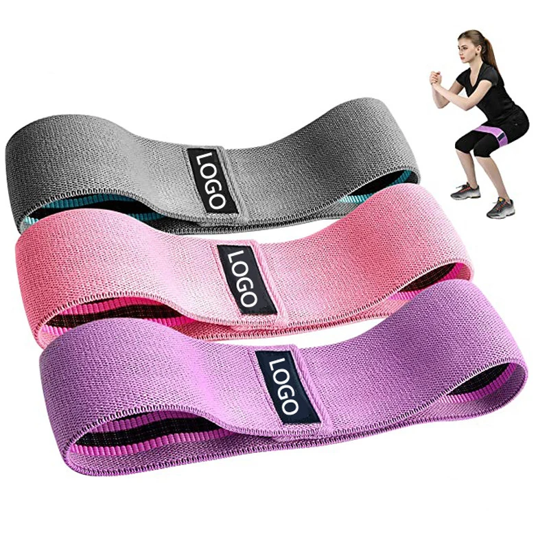 

Resistance Bands Fabric Latex Custom Logo Loop Elastic Resistance Band Padded Bands, Cyan, pink, purple;black, grey, dark grey