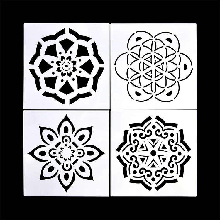 
Wholesale PET Wall Decor Stencil Set Painting Stencil 16 pcs Reusable Mandala Stencils 