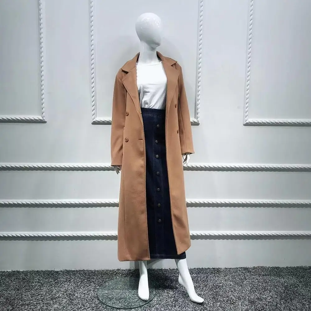 

2019 new arrival Winter women warm clothing woolen overcoat wool long jacket, Beige