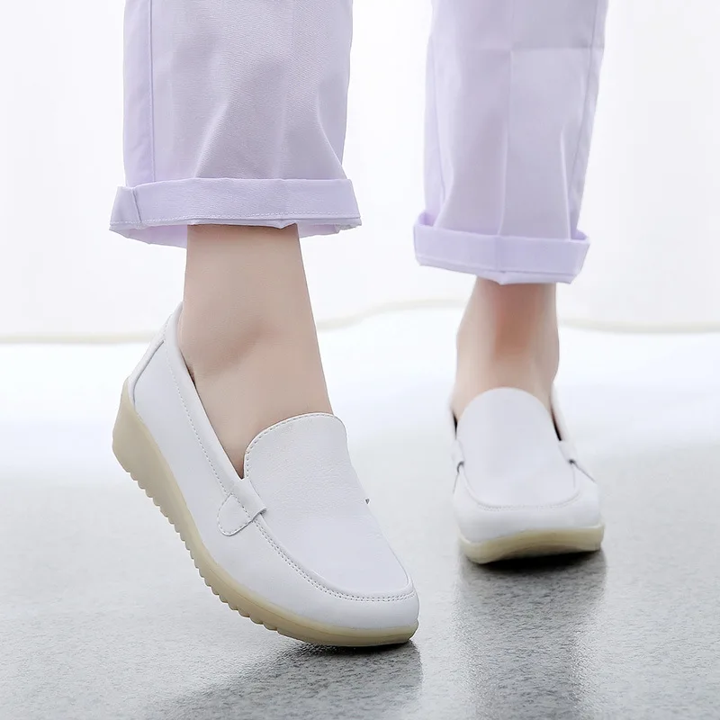 

White Nursing Shoes Wedge Oxford Sole Hospital Medical Shoes for Females