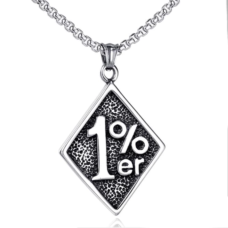 

Fashion Men's Stainless Steel Lucky Number Pendant Simple Fashion Titanium Steel Men's Necklace