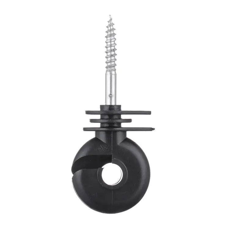 

INS002 Screw In Ring Wooden Post Insulator Plastic Fencing Electric Fence Insulator, Black or customized