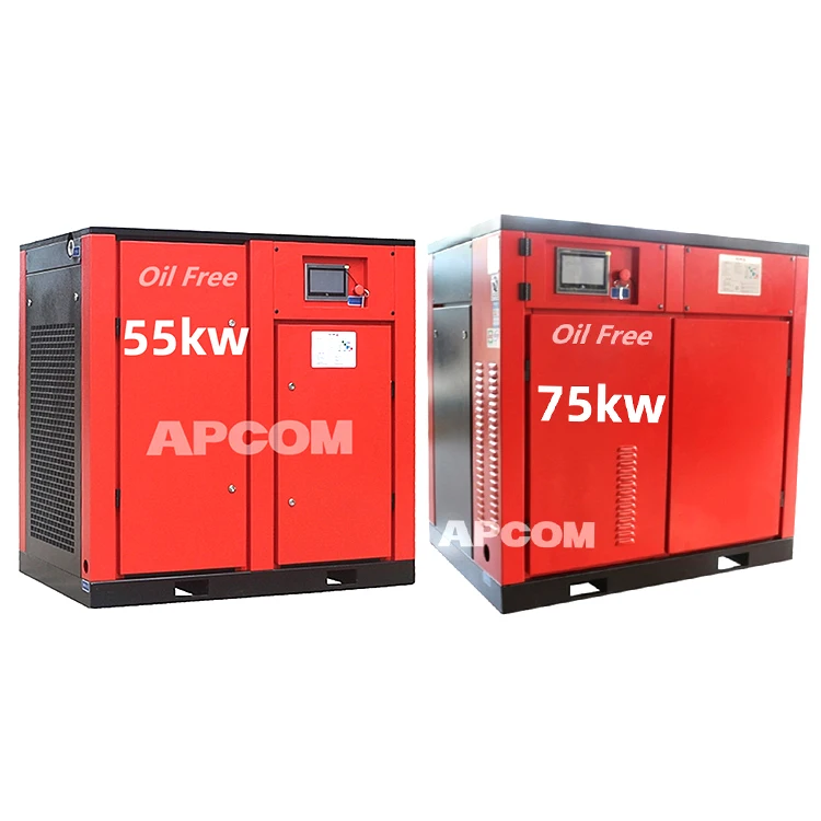 

TOP silent TUV CLASS 0 hospital dental medical 55kw 75kw 75HP 100HP Oil Free Screw Air Compressor 55 75 KW 100 HP