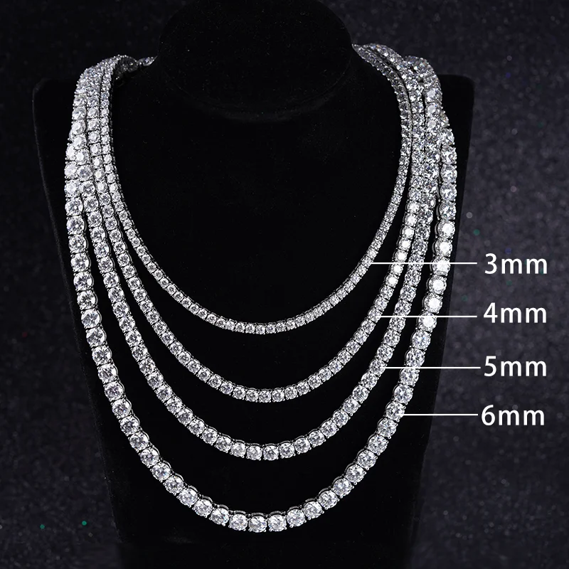 

Starsgem 925 Sterling silver bayan kolye Diamond Moissanite Gemstone Tennis Chain Necklace Jewelry For Women